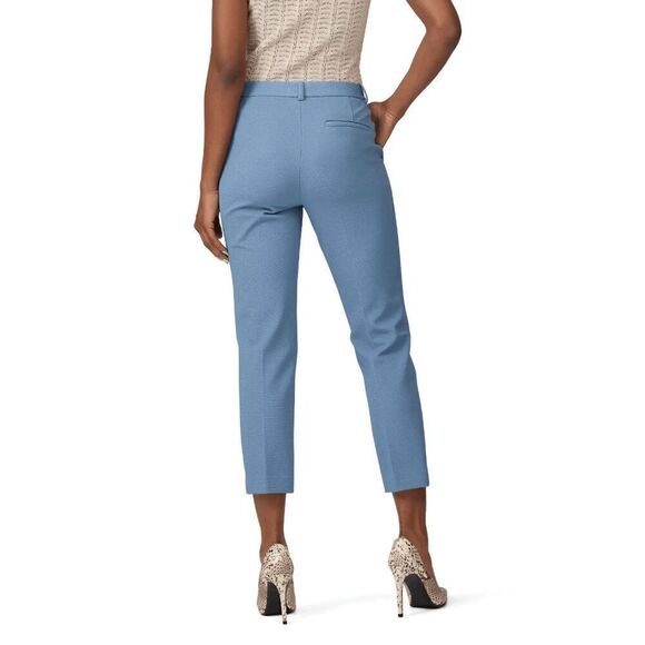 Theory Women's Blue Tailor Trouser Union Knit Chambray Size 4 - Picture 2 of 5